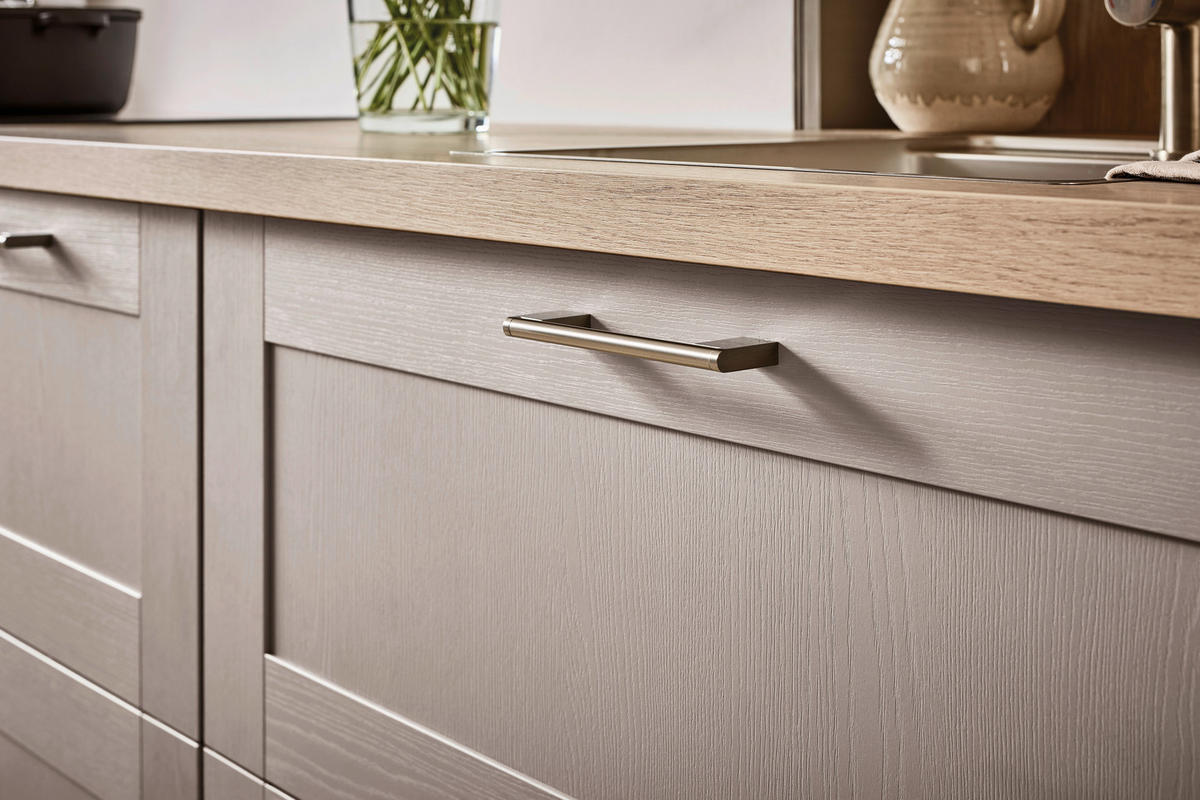 EINBAUKÜCHE   - Eichefarben/Grau, Design, Holzwerkstoff - Xora