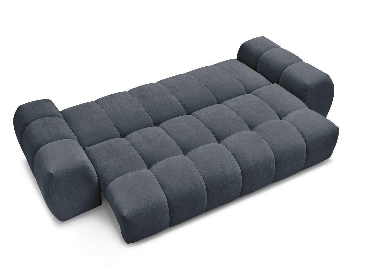 SCHLAFSOFA EVEREST  mit Rücken echt, Armteil links, Armteil rechts Struktur Dunkelblau  - Schwarz/Dunkelblau, MODERN, Kunststoff/Textil (278/90/115cm)