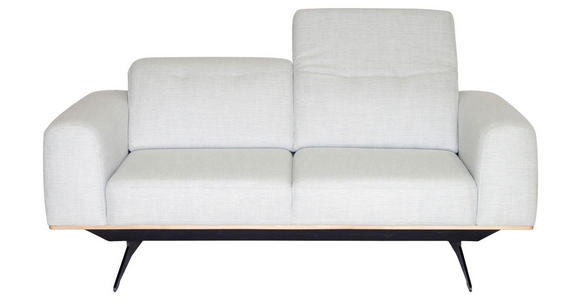 2-SITZER-SOFA Struktur Weiß - Schwarz/Weiß, Design, Textil/Metall (174/76-97/102cm) - Novel