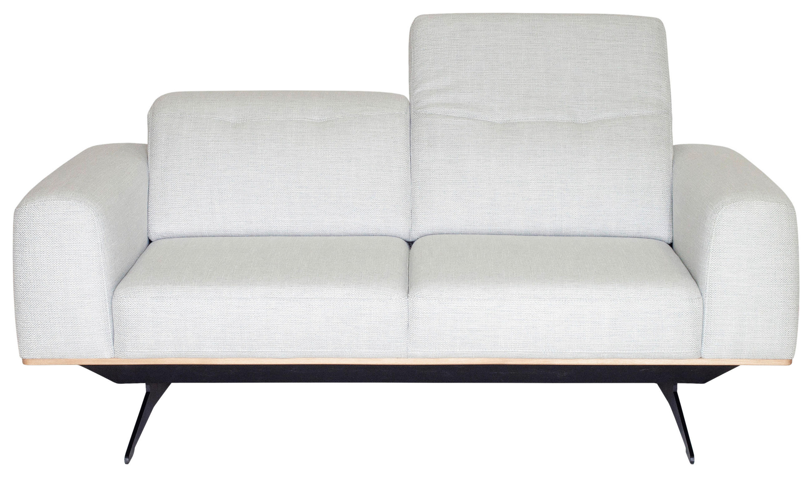 2-SITZER-SOFA in Struktur Weiß  - Schwarz/Weiß, Design, Textil/Metall (174/76-97/102cm) - Novel