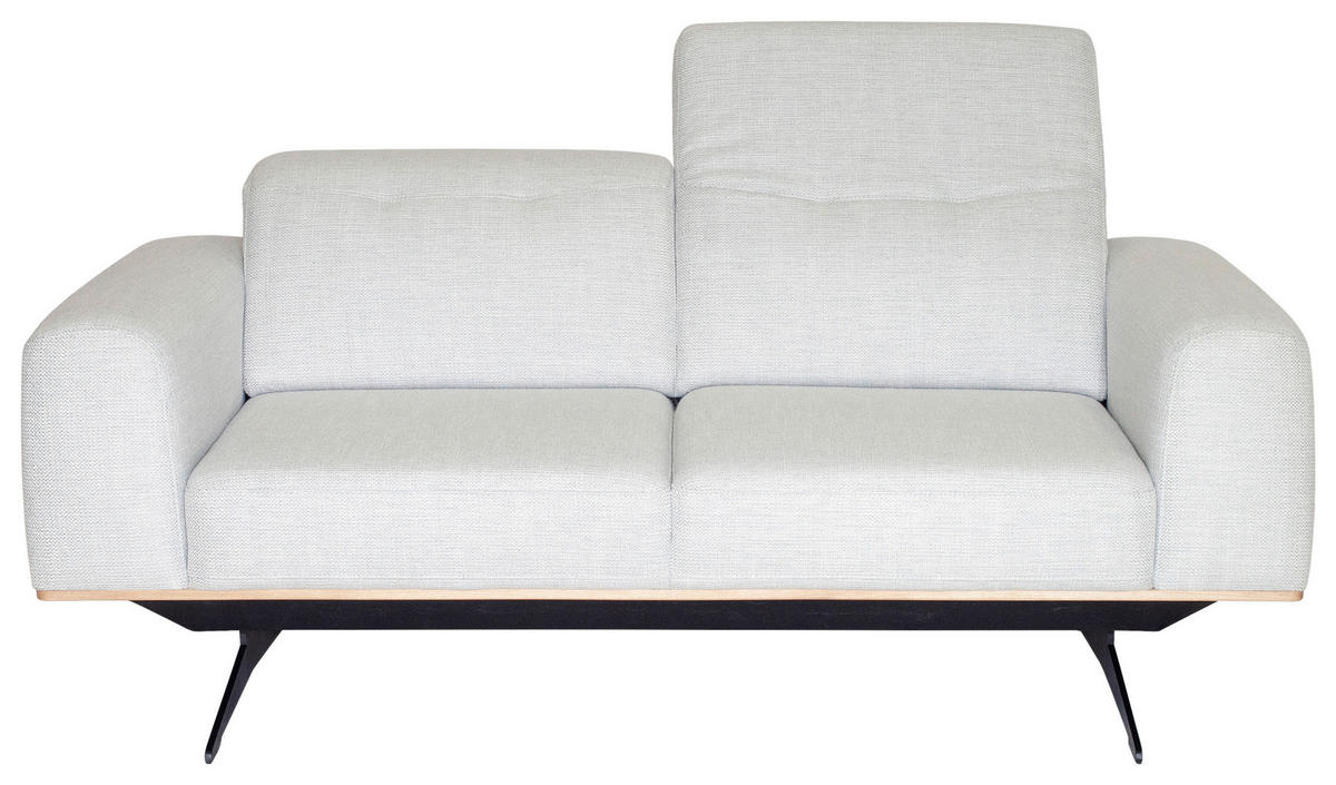 2-SITZER-SOFA in Struktur Weiss  - Weiss/Schwarz, Design, Textil/Metall (174/76-97/102cm) - Novel