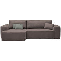 ECKSOFA in Plüsch Graubraun  - Graubraun/Blaugrau, Design, Kunststoff/Textil (152/288cm) - Xora