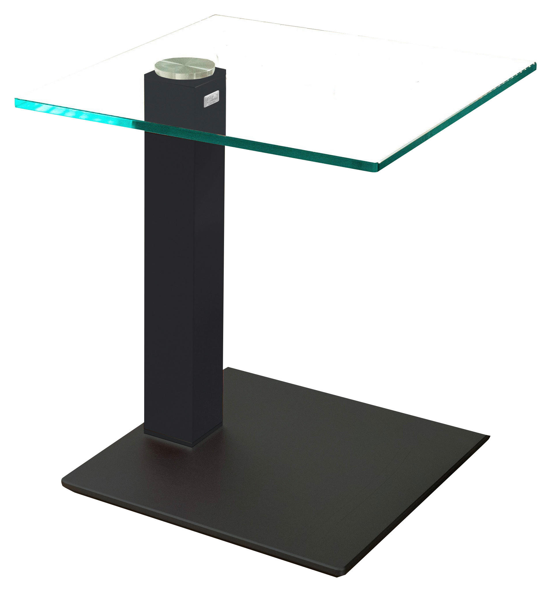 BEISTELLTISCH 50/50/65 cm Anthrazit quadratisch  - Anthrazit, KONVENTIONELL, Glas/Holzwerkstoff (50/50/65cm)