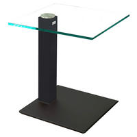 BEISTELLTISCH in Metall, Glas, Holzwerkstoff 50/50/65 cm  - Anthrazit, Konventionell, Glas/Holzwerkstoff (50/50/65cm)