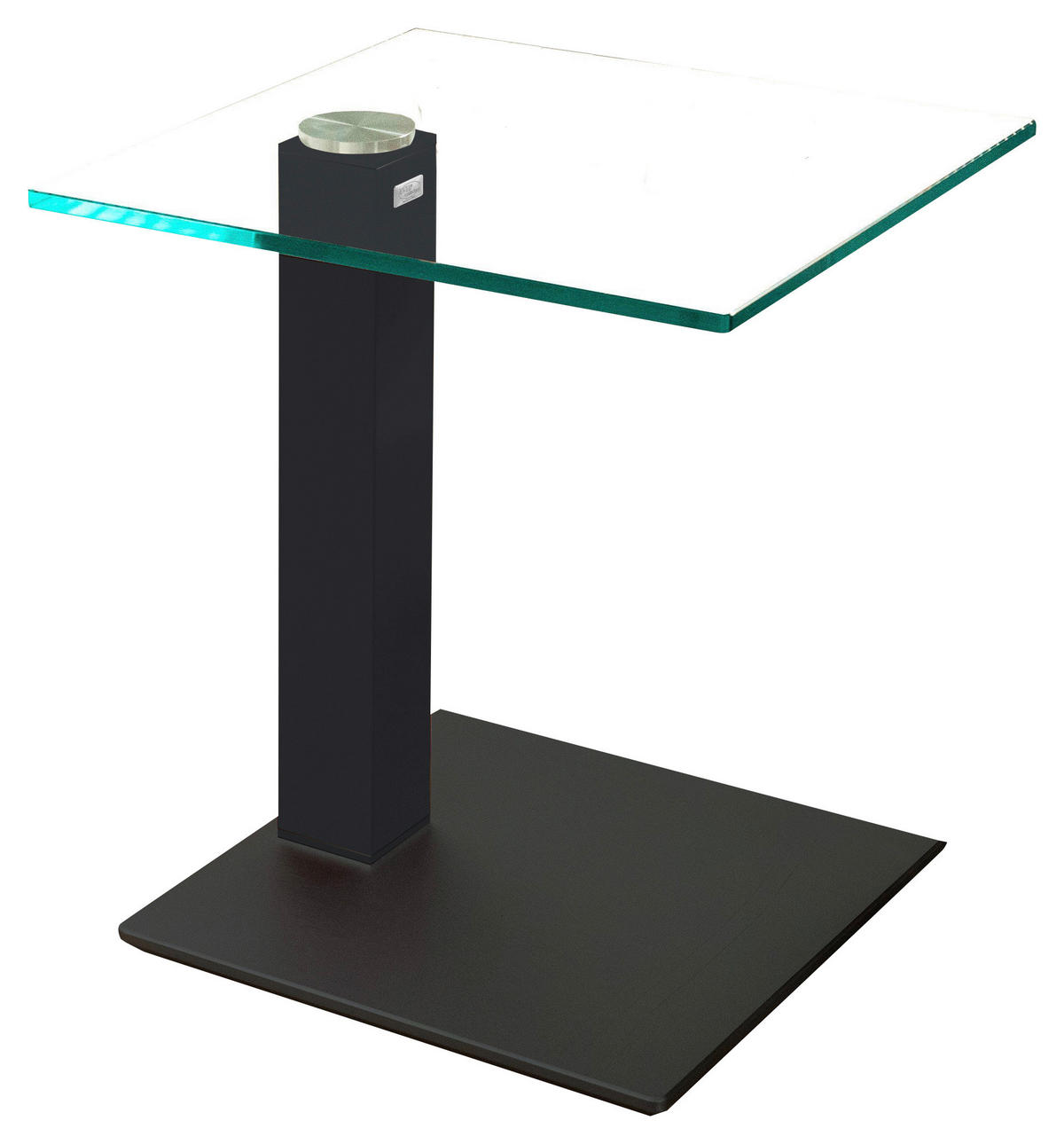 BEISTELLTISCH in Metall, Glas, Holzwerkstoff 50/50/65 cm  - Anthrazit, Konventionell, Glas/Holzwerkstoff (50/50/65cm)
