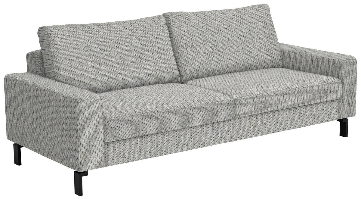 3-SITZER-SOFA in Flachgewebe Silberfarben  - Silberfarben/Schwarz, Design, Textil/Metall (218/86/97cm) - Hom`in