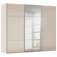 SCHWEBETÜRENSCHRANK 242/223/68 cm,  in Champagner, 3 Tür(en)  - Champagner/Alufarben, KONVENTIONELL, Glas/Holzwerkstoff (242/223/68cm) - Novel