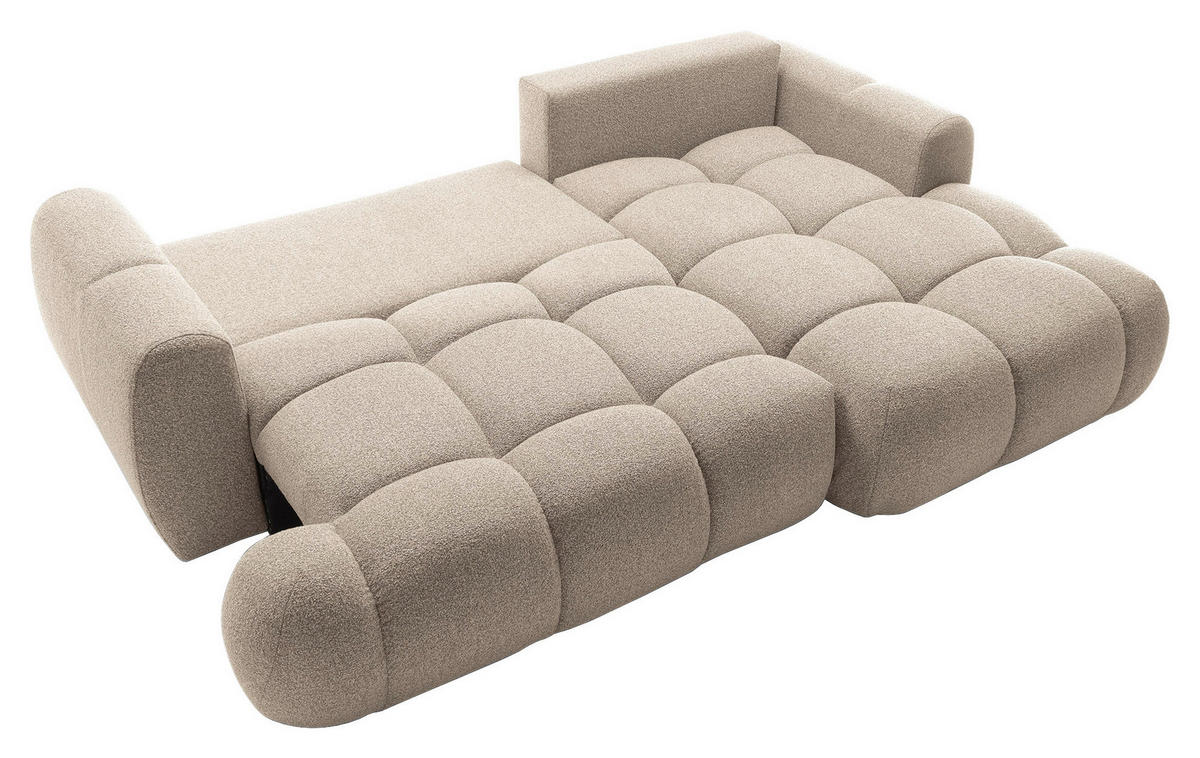 ECKSOFA Beige Struktur  - Beige/Schwarz, KONVENTIONELL, Kunststoff/Textil (272/172cm) - Carryhome