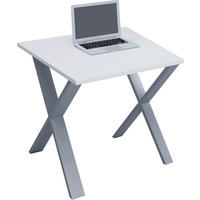 SCHREIBTISCH 80/50/76 cm Silberfarben, Weiß  - Silberfarben/Weiß, MODERN, Holzwerkstoff/Metall (80/50/76cm) - MID.YOU