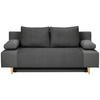 SCHLAFSOFA Cord, Velours Dunkelgrau  - Dunkelgrau/Buchefarben, Konventionell, Holz/Textil (191/92/89cm) - MID.YOU