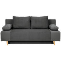 SCHLAFSOFA  in Cord, Velours Dunkelgrau  - Dunkelgrau/Buchefarben, KONVENTIONELL, Holz/Textil (191/92/89cm) - Carryhome