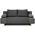 SCHLAFSOFA  in Cord, Velours Dunkelgrau  - Dunkelgrau/Buchefarben, KONVENTIONELL, Holz/Textil (191/92/89cm) - Carryhome