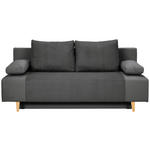 SCHLAFSOFA  in Cord, Velours Dunkelgrau  - Dunkelgrau/Buchefarben, KONVENTIONELL, Holz/Textil (191/92/89cm) - Carryhome