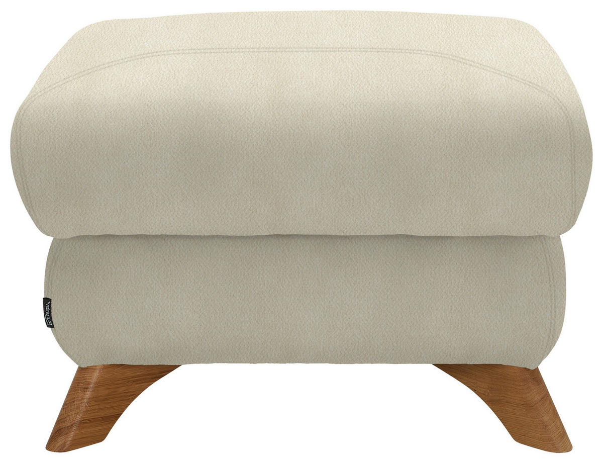 HOCKER in Textil Creme  - Eichefarben/Creme, Modern, Holz/Textil (65/47/65cm) - Valnatura