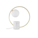 TISCHLEUCHTE 35/37 cm   - Messingfarben/Opal, Design, Glas/Metall (35/37cm) - Dieter Knoll