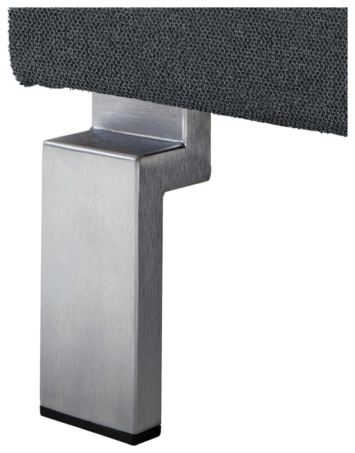 ECKSOFA in Flachgewebe Anthrazit  - Chromfarben/Anthrazit, Design, Textil/Metall (200/276cm) - Hom`in