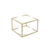 BEISTELLTISCH in Metall, Glas 50/50/36 cm  - Weiss/Goldfarben, Basics, Glas/Metall (50/50/36cm) - Kayoom