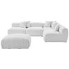 ECKSOFA inkl. Hocker BLOOM Weiß Flachgewebe, Teddystoff  - Weiß, Trend, Textil (315/235cm) - Livetastic