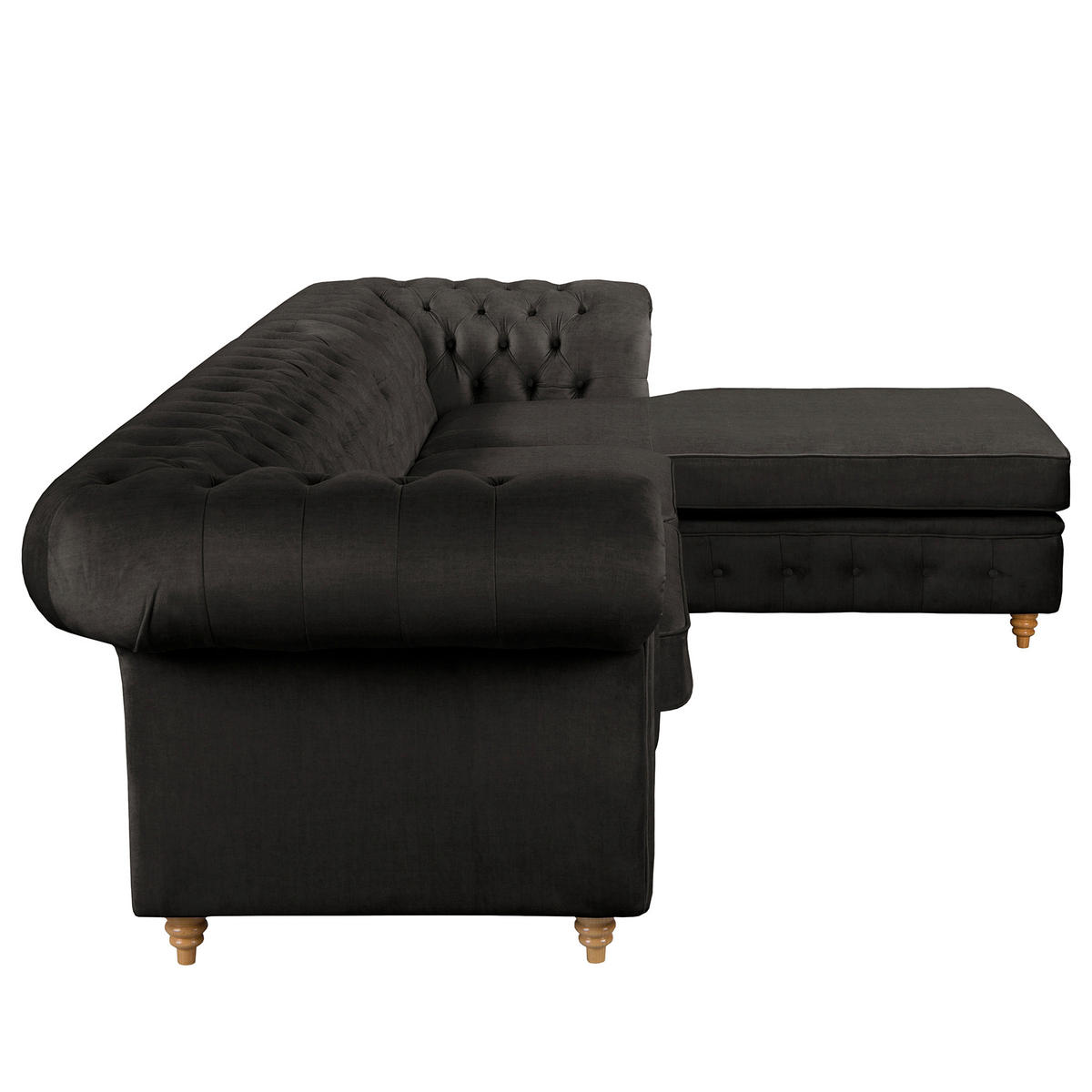 ECKSOFA Laura in Mikrofaser Anthrazit  284/182 cm  - Anthrazit/Creme, Design, Holz/Textil (284/182cm) - P & B