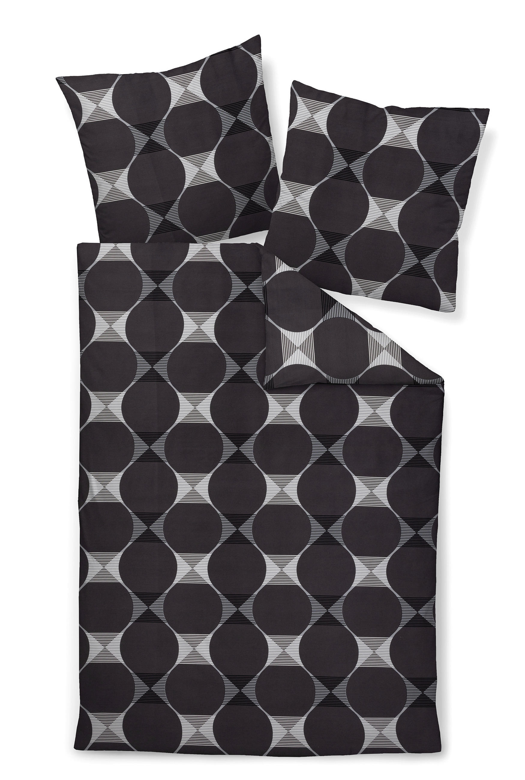 BETTWÄSCHE Makosatin 155/200 cm  - Anthrazit/Grau, Design, Textil (155/200cm) - Janine