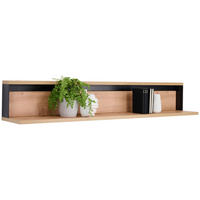 WANDBOARD Schwarz, Eiche Artisan  - Schwarz/Eiche Artisan, LIFESTYLE, Holzwerkstoff (155/26/25cm) - Hom`in