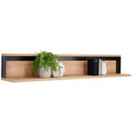 WANDBOARD WOHNZIMMER WOHNZIMMER  155/26/25 cm  - Schwarz/Eiche Artisan, LIFESTYLE, Holzwerkstoff (155/26/25cm) - Hom`in