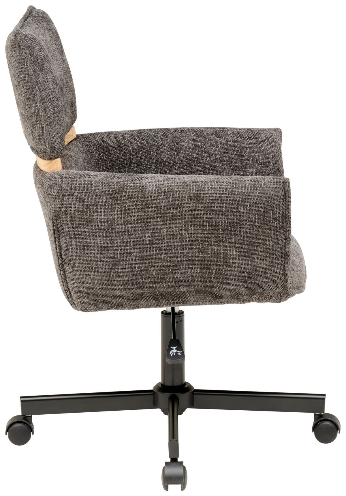 KANCELÁRSKE KRESLO, tkaná textília, tmavosivá - čierna/tmavosivá, Modern, kov/drevo (62/86/56cm) - MID.YOU