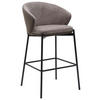 BARHOCKER Samt Braun Eisen  - Schwarz/Braun, MODERN, Textil/Metall (53,5/101/54cm) - MID.YOU