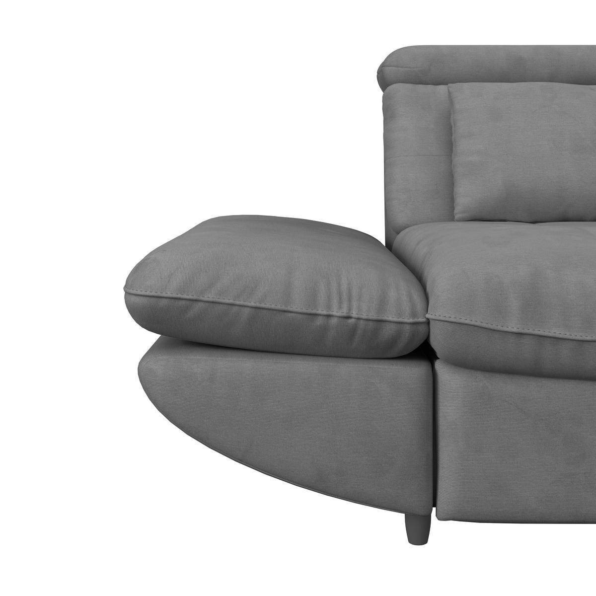 WOHNLANDSCHAFT in Webstoff Dunkelgrau  - Dunkelgrau/Schwarz, Modern, Kunststoff/Textil (233/311cm) - MID.YOU
