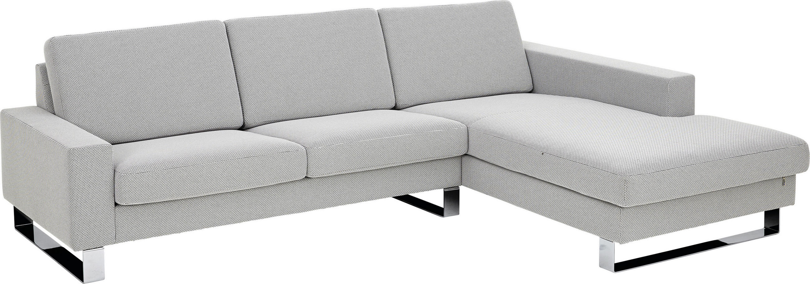 ECKSOFA Grau - Chromfarben/Grau, Design, Textil/Metall (266/192cm) - Erpo
