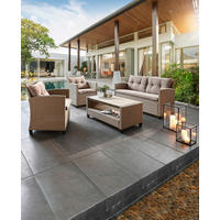 LOUNGEGARNITUR Stahl  - Beige/Grau, MODERN, Kunststoff/Textil (124/76/67cm) - Ambia Garden