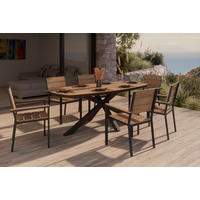 GARTENTISCH 201/75/100 cm Metall, Kunststoff Naturfarben, Dunkelgrau oval  - Dunkelgrau/Naturfarben, MODERN, Kunststoff/Metall (201/75/100cm) - Ambia Garden