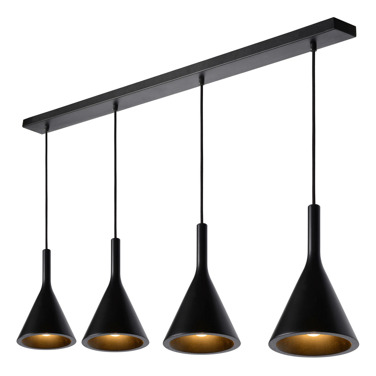 PENDELLEUCHTE GOSSE 120/17/159,5 cm   - Schwarz, Design, Metall (120/17/159,5cm) - Lucide