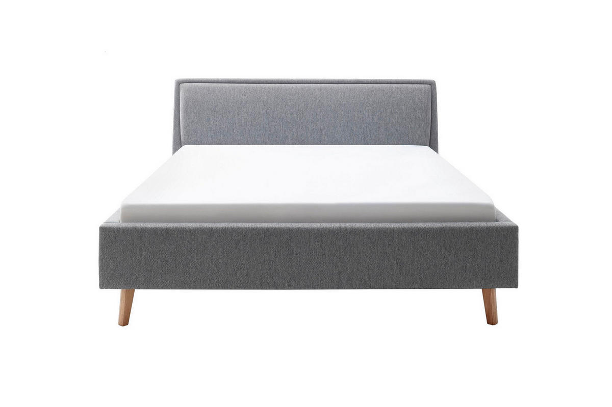 POLSTERBETT FRIEDA 140/200 cm  in Grau  - Eichefarben/Grau, MODERN, Holz/Textil (140/200cm) - Livetastic