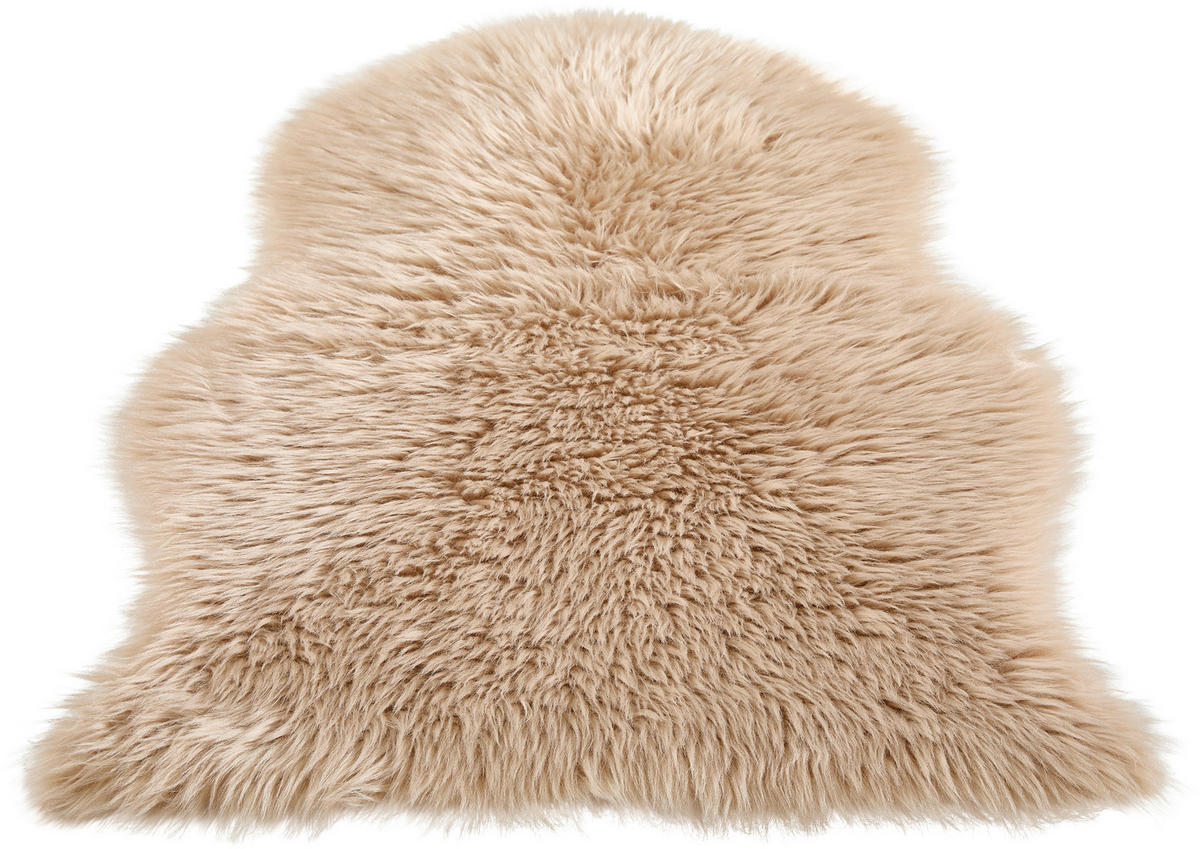 Schaffellimitat 60/90 cm Sarah Beige Tierform  - Beige, Basics, Textil (60/90cm) - Boxxx