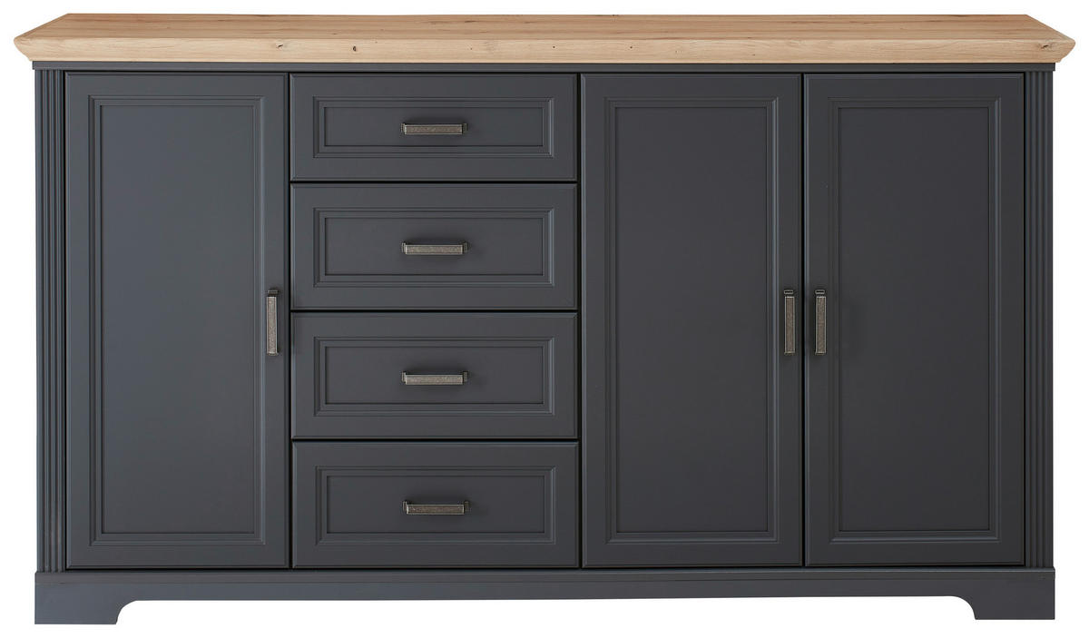 SIDEBOARD  182/102/41 cm 4 Schublade(n)  - Schwarz/Graphitfarben, Design, Holzwerkstoff/Metall (182/102/41cm) - Landscape