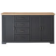 SIDEBOARD  182/102/41 cm 4 Schublade(n)  - Schwarz/Graphitfarben, Design, Holzwerkstoff/Metall (182/102/41cm) - Landscape
