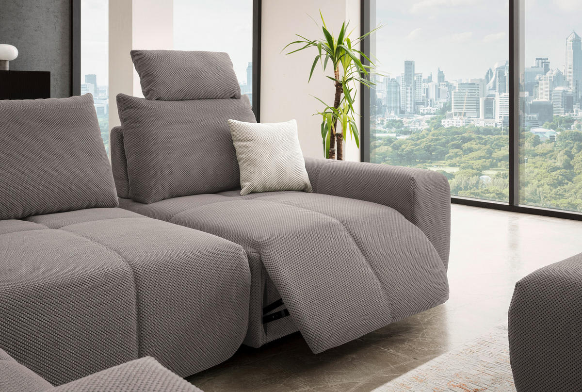 ECKSOFA in Velours Dunkelblau  - Schwarz/Dunkelblau, Design, Kunststoff/Textil (236/326cm) - Xora