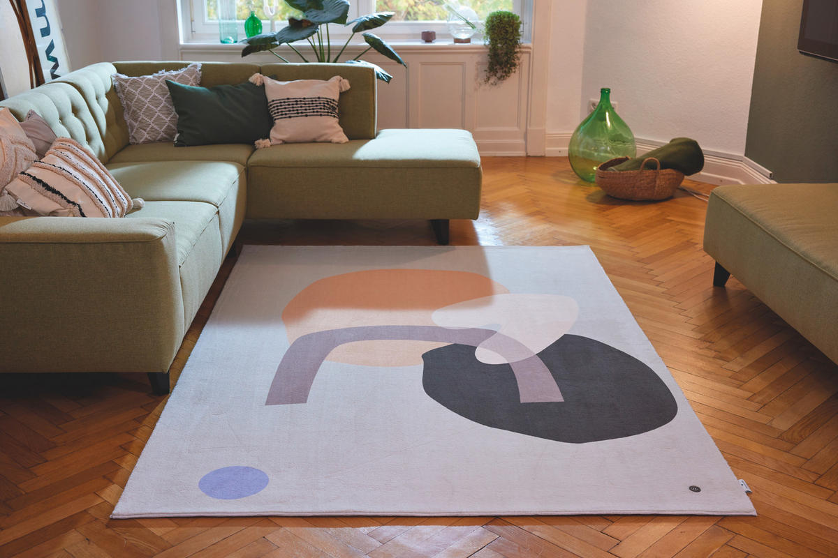 TKANA PREPROGA  SHAPES - SIX     140/200 cm    potiskano  večbarvno, temno siva  - temno siva/večbarvno, Design, tekstil (140/200cm) - Tom Tailor