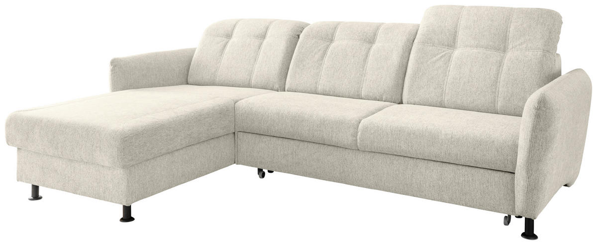 ECKSOFA in Chenille Beige  - Beige/Schwarz, Modern, Textil/Metall (184/267cm) - Livetastic