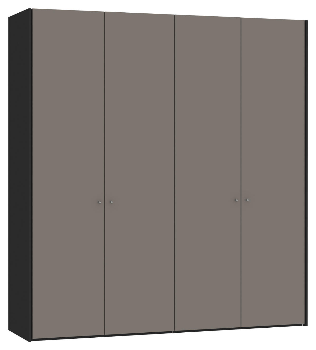 DREHTÜRENSCHRANK  in Grau, Schwarz  - Silberfarben/Schwarz, Design, Glas/Holzwerkstoff (205,1/220/58,5cm) - Jutzler