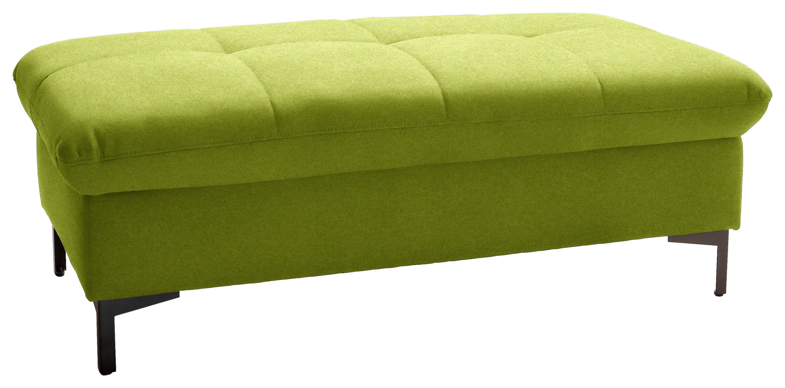 HOCKER in Textil Limette  - Limette/Schwarz, Design, Textil (124/46/68cm) - Xora