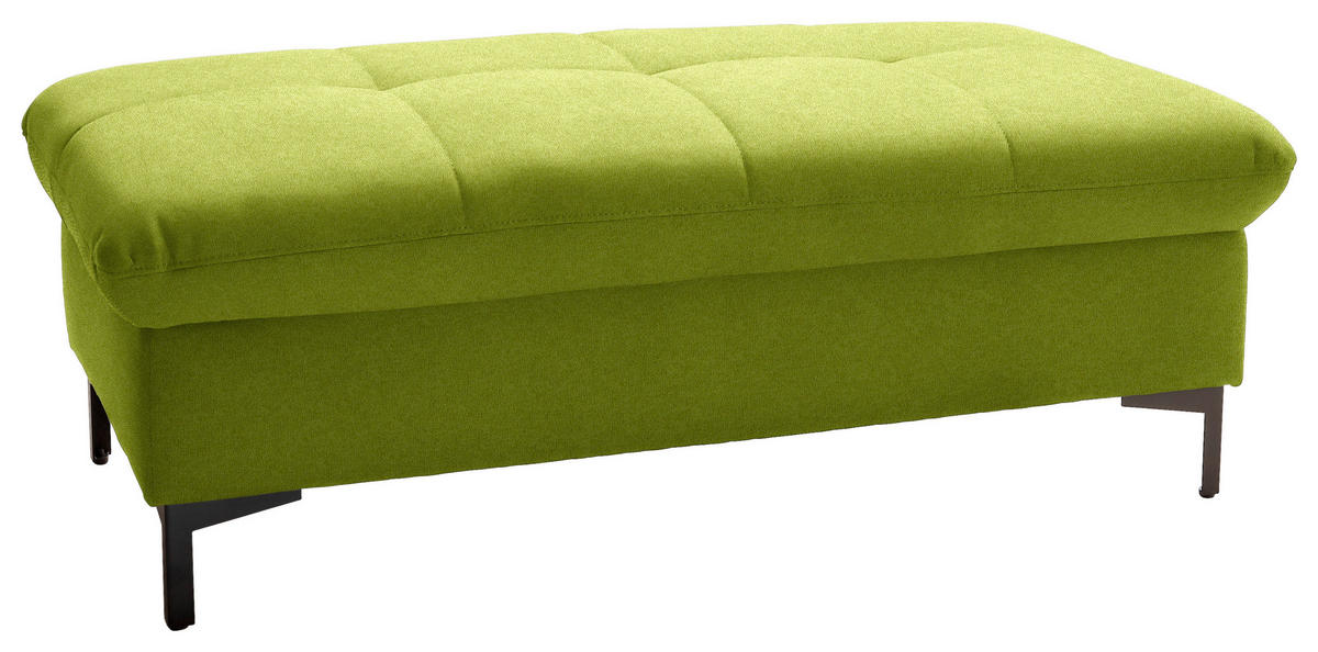 HOCKER in Textil Limette  - Limette/Schwarz, Design, Textil (124/46/68cm) - Xora