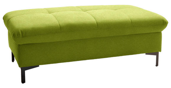 HOCKER in Textil Limette - Limette/Schwarz, Design, Textil (124/46/68cm) - Xora