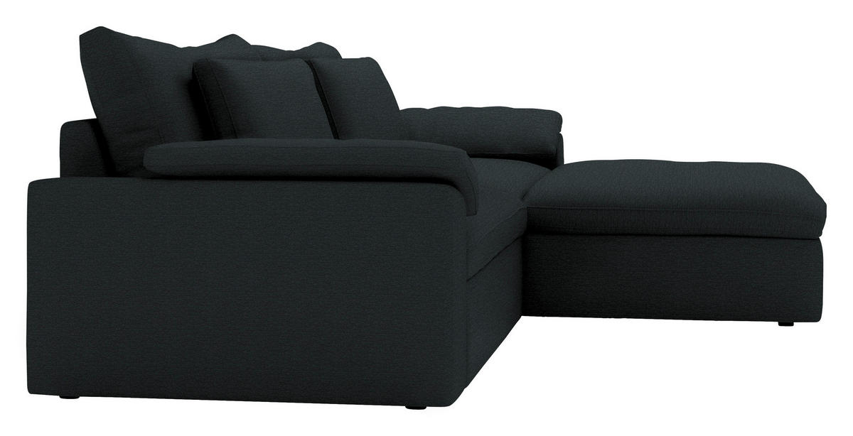 ECKSOFA  Webstoff Schwarz  - Schwarz, Modern, Kunststoff/Textil (306/198cm) - Carryhome