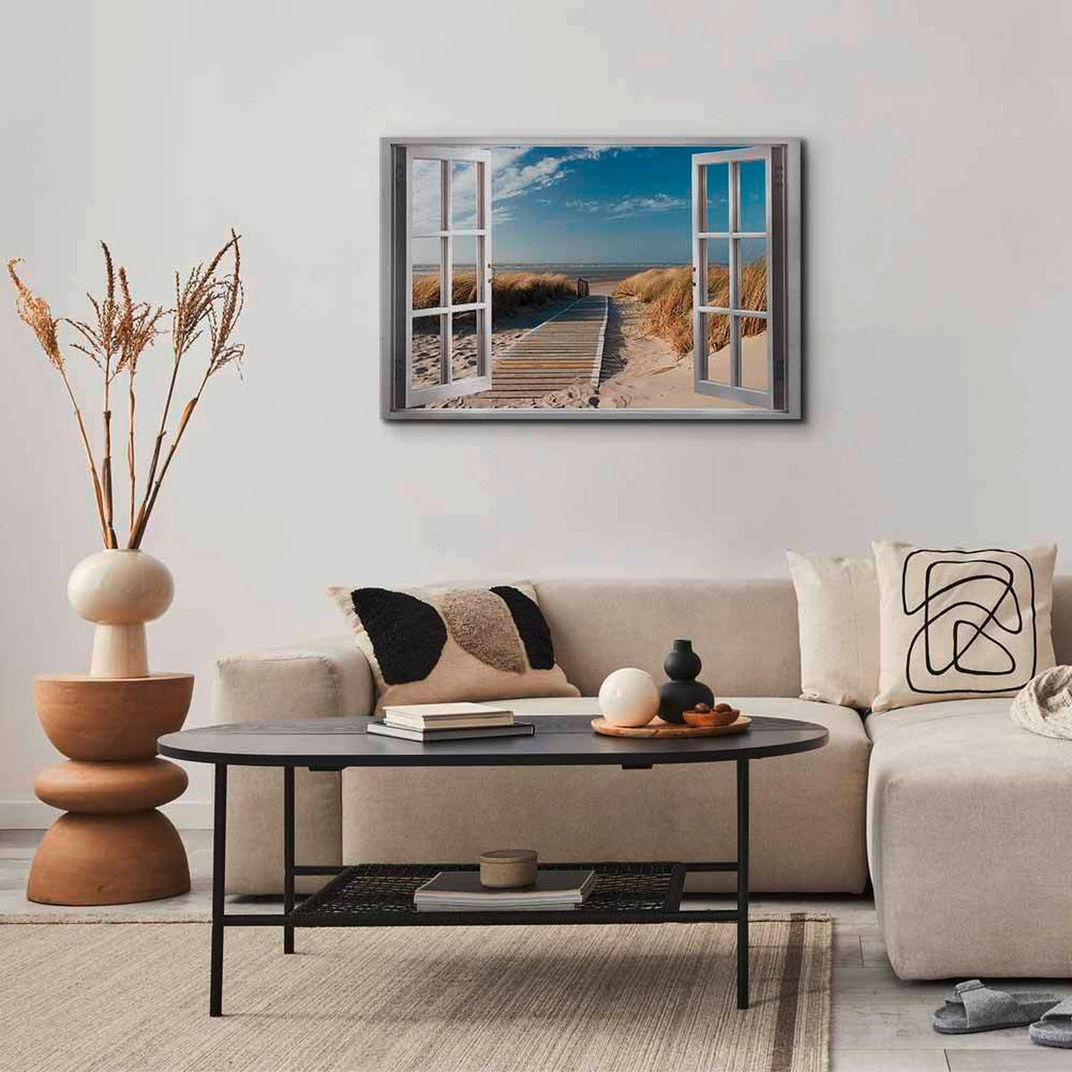 LEINWANDBILD Landschaft & Natur 90/60/1.2 cm  - Weiß/Hellblau, Basics, Holz/Textil (90/60/1.2cm) - artgeist