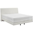 BOXSPRINGBETT 200/200 cm,  in Creme, Topper, Matratzen, unterschiedliche Matratzenhärtegrade je Bettseite, H2 + H3 = mittel + fest  - Creme/Schwarz, Design, Kunststoff/Textil (200/200cm) - Dieter Knoll