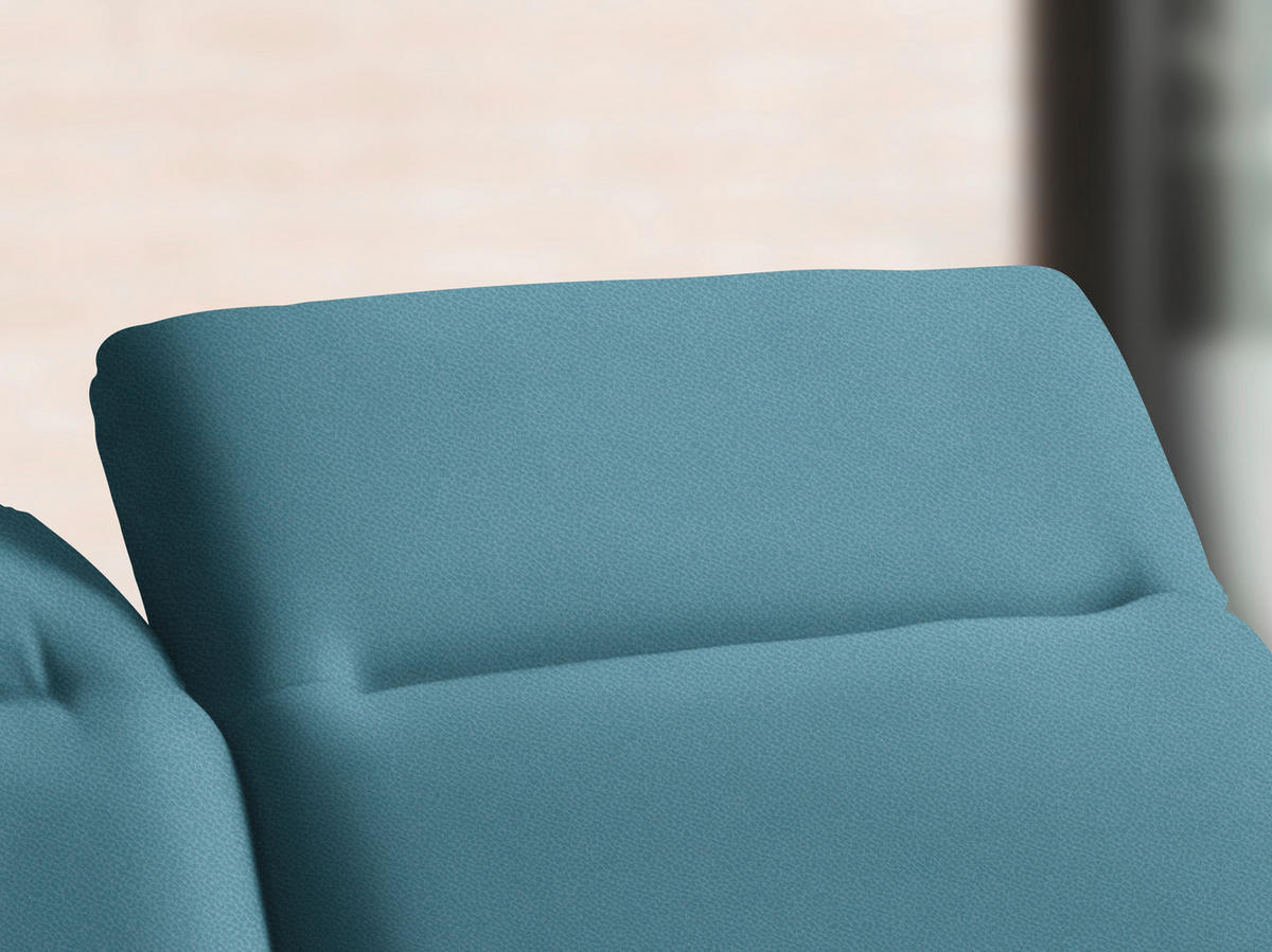 ECKSOFA in Flachgewebe Blau  - Blau/Schwarz, Design, Textil/Metall (289/180cm) - Stylife