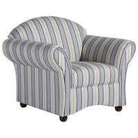 SESSEL Flachgewebe Blau, Beige  - Blau/Beige, Design, Holz/Textil (96/83/81cm) - Max Winzer