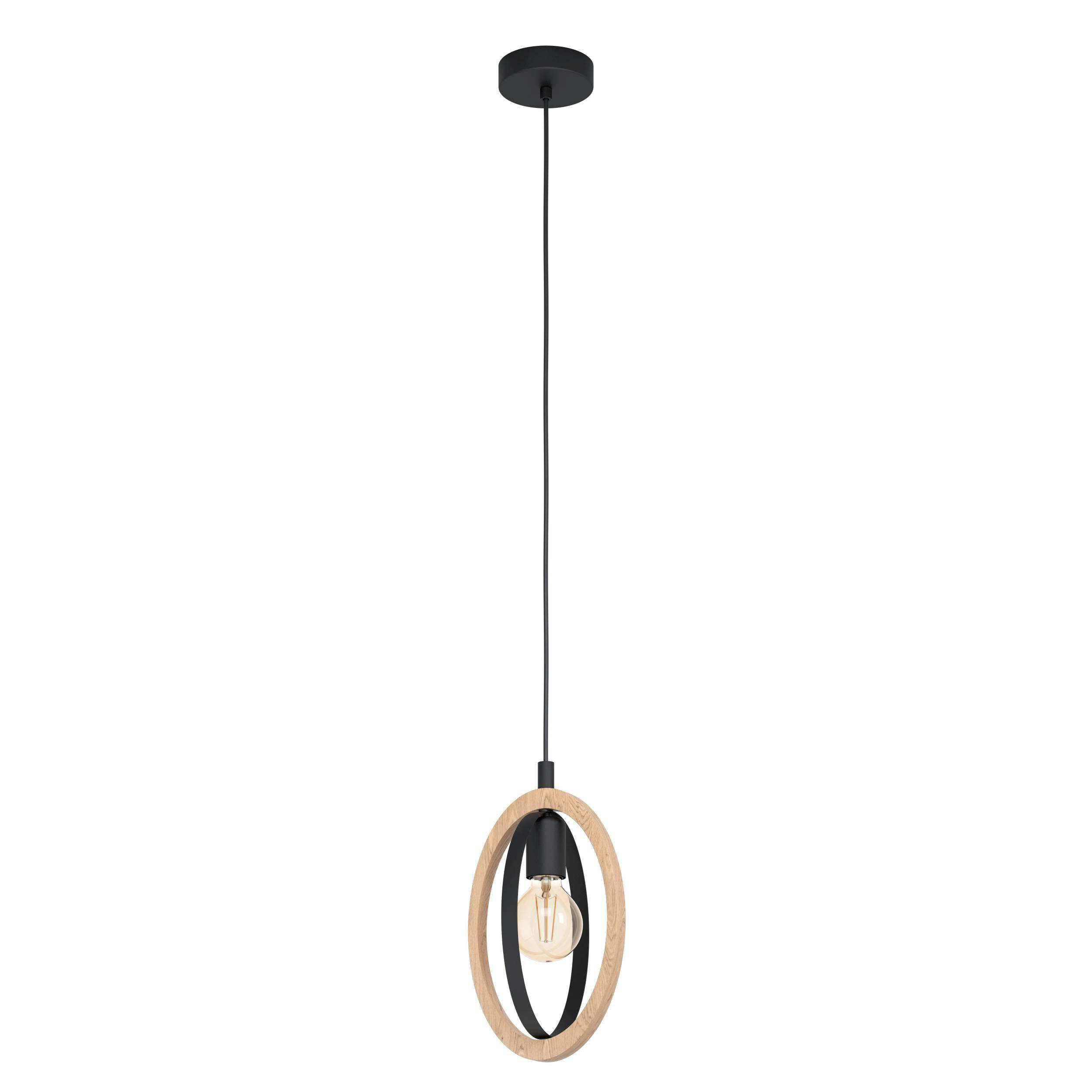 HÄNGLAMPA   - svart, Basics, metall/trä (110cm) - Eglo